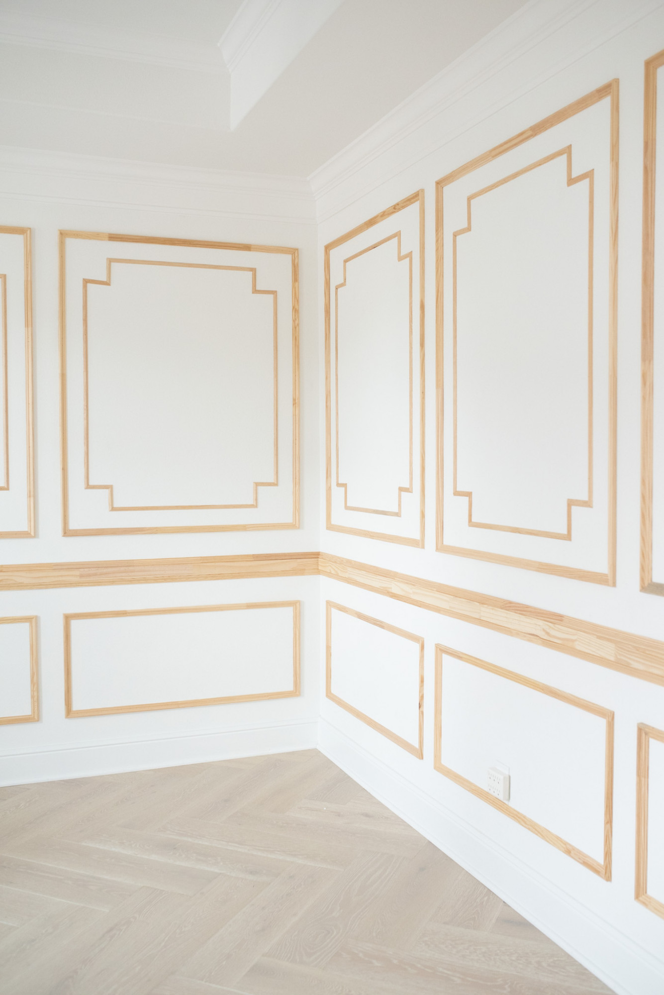 How do we feel about wainscoting/picture frame molding on textured walls?  The first picture is our inspo, the second is the texture of our current  walls in natural light. We'd rather not